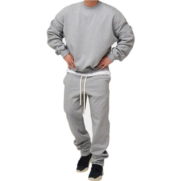 

men's sportswear, loose running training cloth, large size, novel, autumn, Gray