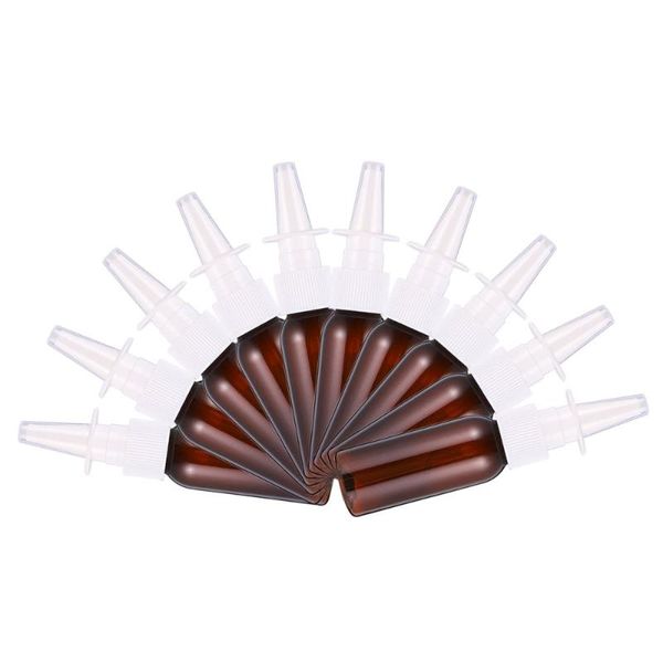 

storage bottles & jars 10pcs portable spray empty long nose bottle cosmetic for home travel (light brown, 30ml)