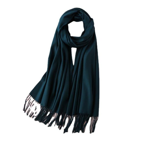 

hats, scarves & gloves sets 2021 men and women couples four seasons solid color imitation cashmere yang stick scarf warm shawl, Blue;gray