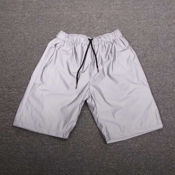 

night light reflective shorts men women all summer fashion hip hop shiny blink short pants for couples, White;black