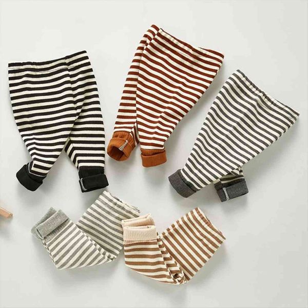 

boy and girls pants cotton stripe pp kids warm elastic waist legging toddler clothing christmas baby broek, Blue