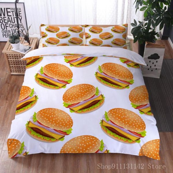 

bedding sets delicious pizza burger food theme comfortable set boys and girls duvet quilt cover sheet home textile