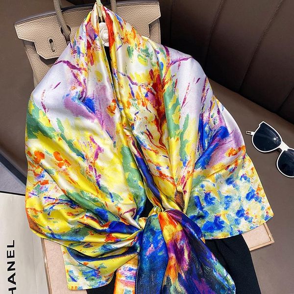 

scarves fashion hijab scarf women's autumn winter soft silk shawl foulard femme long bandana summer beach sarong ladies pareo stole, Blue;gray