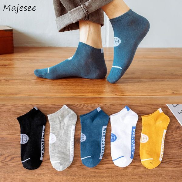 

men's socks men low cut various colors ins daily fashion breathable design patchwork chic korean style deodorant students harajuku, Black