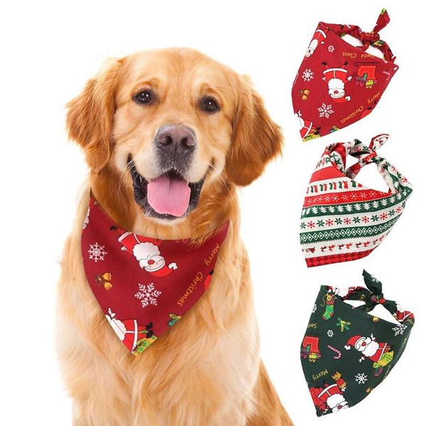 

dog collars & leashes christmas fashion pet bandana collar neck bibs scarf puppy tie neckerchief cat party grooming costume accessories
