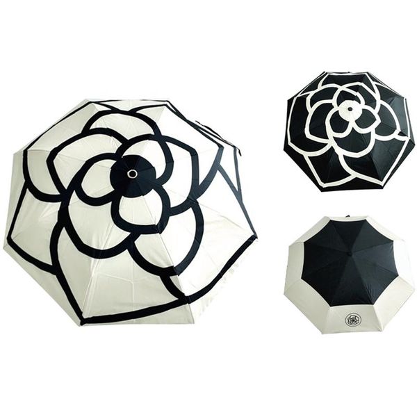 

umbrellas camellia automatic umbrella rain women men folding uv sun transparent sunshade