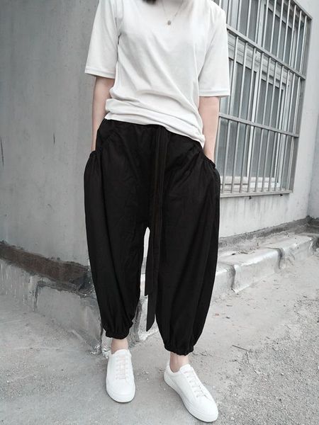 

27-44 2021 men's clothing fashion gd dj hair stylist big pocket harem pants bloomers plus size costumes, Black