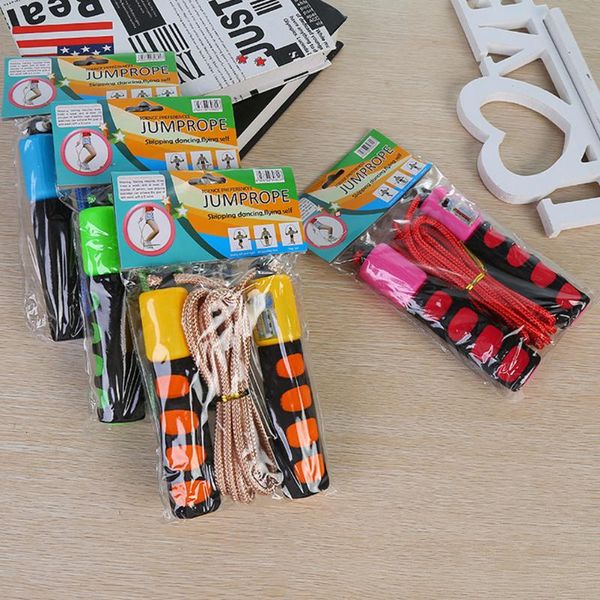 

jump ropes 4pcs anti-slip rope portable jumping exercise equipment sponge handle skipping for home school (mixed color)