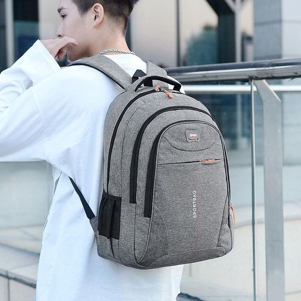 

backpack solid color men's lapbags large capacity for teenagers oxford casual travel school
