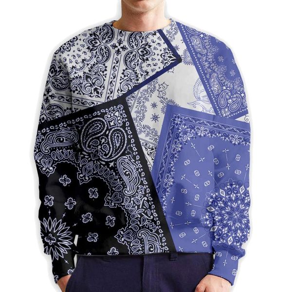 

men's hoodies & sweatshirts 2021 bandana cashew flowers print style men pullover tracksuit mens plus size xxs-6xl sweatsuits support yo, Black