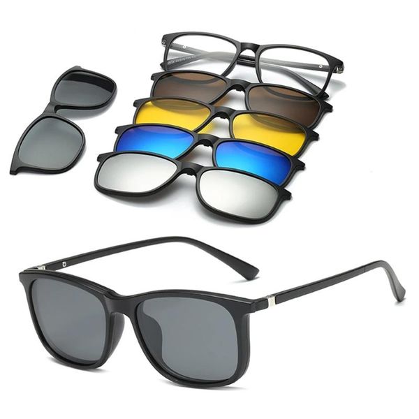 

in 1 custom men women polarized optical magnetic sunglasses clip magnet on polaroid sun glasses frame, White;black
