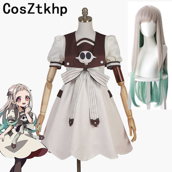 

theme costume anime jibaku shounen hanako kun nene yashiro cosplay costume wig women dress for halloween party, Black;red