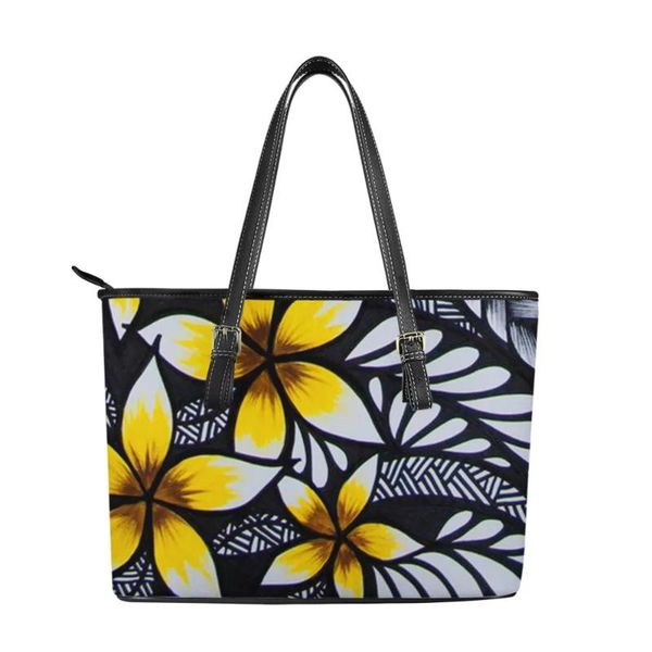 

cosmetic bags & cases hycool hawaii flower guam luxury soft handle tote women pu leather handbag girl brand shoulder messenger female 20