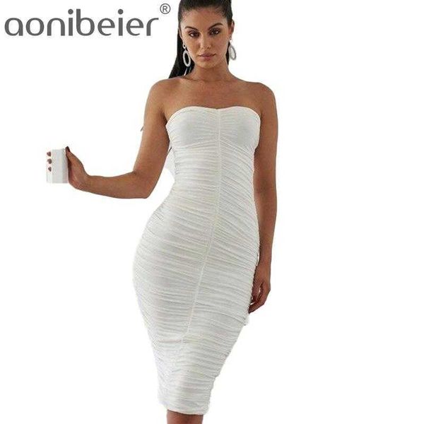 Branco sexy fora ombro ruched maxi vestido de verão noite mulheres mulheres longas bodycon magro elegante 210604