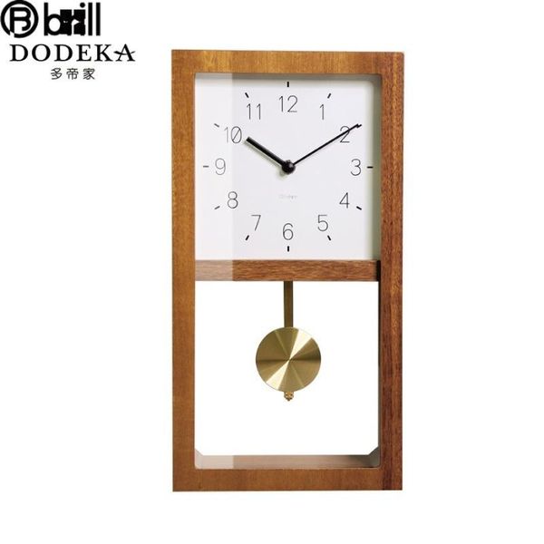 

wall clocks japanese style retro clock wooden living room bedroom creative swing quartz gold pendulum home decor luxury
