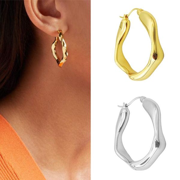 

Dangle & Chandelier Hoops Temperament Earrings Female Circle Niche European And American Fashion Simple Jewelry Retro Ear Buckles, Silver