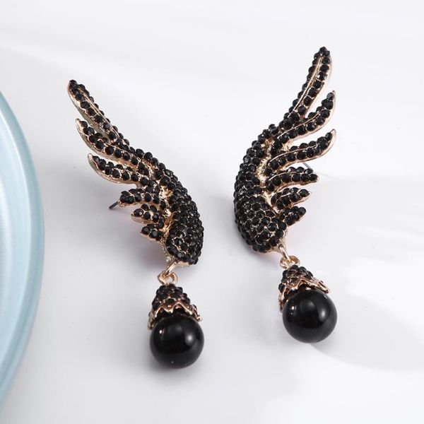 

dangle & chandelier ztech vintage classic style wing earrings for women girls big imitation pearl pendants long design fashion jewellry acce, Silver