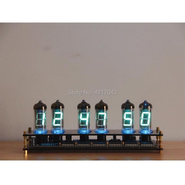 Relógios da mesa de mesa IV-11-Crexive Glass Gift IV11 Tubo fluorescente Fluoresco VFD DIY KIT NAVIENCIONAL GLOW ANALÓGICO