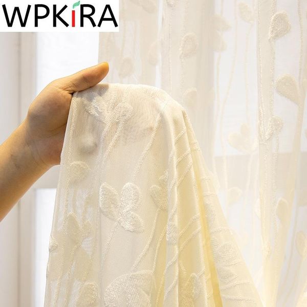 

curtain & drapes white clover embossed embroidered tulle for living room girls bedroom luxury semi sheer voile jacquard window
