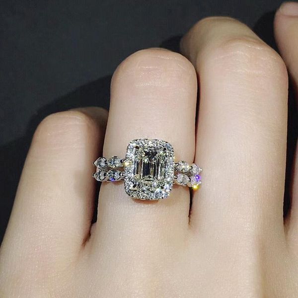 

wedding rings trendy silver color crystal ring for women girls open gift drop party jewelry wholesale, Slivery;golden