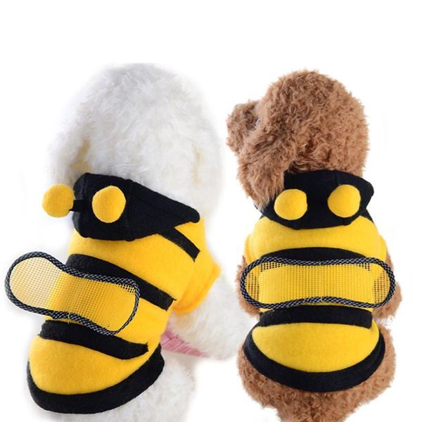 

dog apparel pet dress-up costume cute one-piece clothes four-leg bee cosplay yellow and black