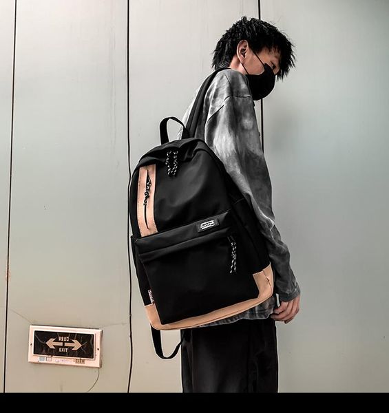 

japanese harajuku casual simple canvas school bag men's leisure travel backpack