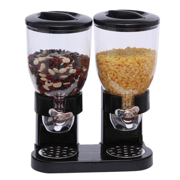 

storage bottles & jars 5l double cereal dispenser dry food container canister machine 2 colors simple indoor deal tools for hom