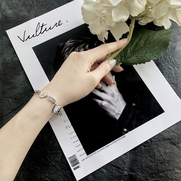 

punk hip hop portrait coin bracelet bohemian retro multilayer chain geometric pendant fashion female jewelry link,, Black
