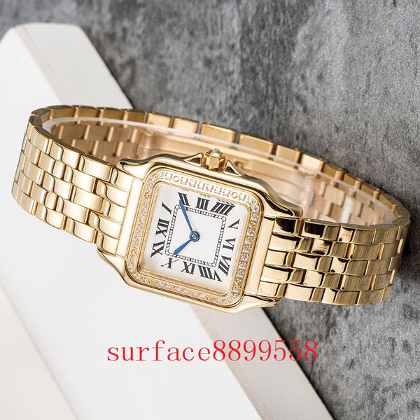 

women watch fashion classic panthere 316l stainless steel quartz gemstone for lady gift with design wristwatch montres de luxe u1, Slivery;brown