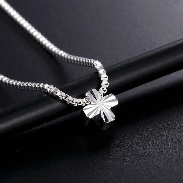 

pendant necklaces wholesale charms cross silver color women necklace jewelry lady fashion cute wedding ln057