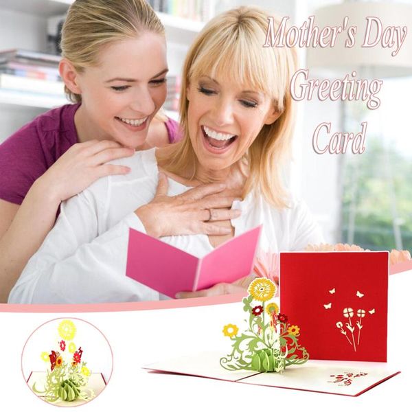

romantic 3d three-dimensional paper carving handmade mother's day gift thank mom card invitations cards greeting