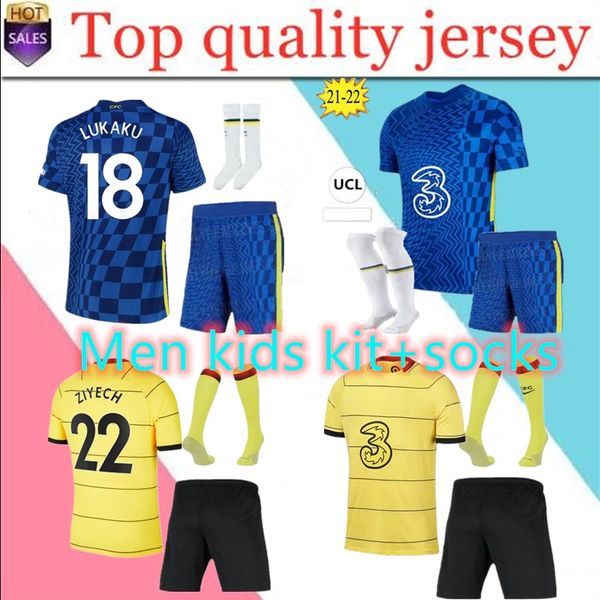 

2021 2022 pulisic soccer jersey 21 22 fans player ziyech havertz kante werner lukaku chilwell mount jorginho t.silva home away third footbal, Black;yellow
