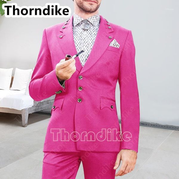 

men's suits & blazers thorndike colorful single breasted men suit 2 pieces costume homme notch lapel slim fit formal terno masculino bl, White;black