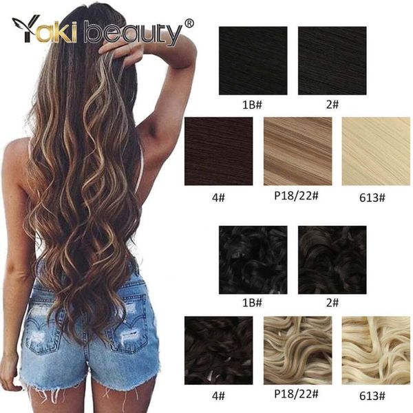 

synthetic wigs body wave clip-in hair 22'' long curly clip in high temperature fiber by yaki beauty, Black