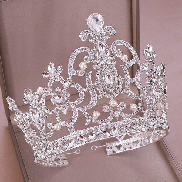 Cabelo clipes Barrettes Crown Headweares Jóias de noiva do campeão Crystal Silver Prazed Tiaras Sparkling e Crowns Presente requintado