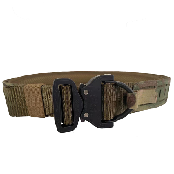 

waist support laser cutting technology of 4.5cm outer and inner double battle imported fabric for outdoor tactical belt, Black;gray