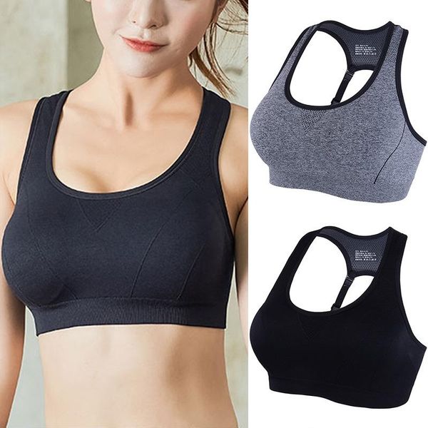

yoga outfit seamless sports bra women fitness breathable gym shockproof push up sport workout running crop