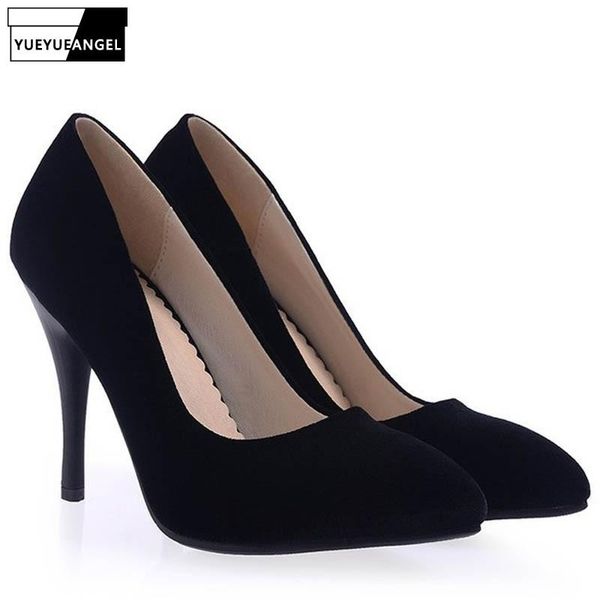 

dress shoes fashion women pumps pointed toe slip on velvet wedding lady high heel red black blue colour