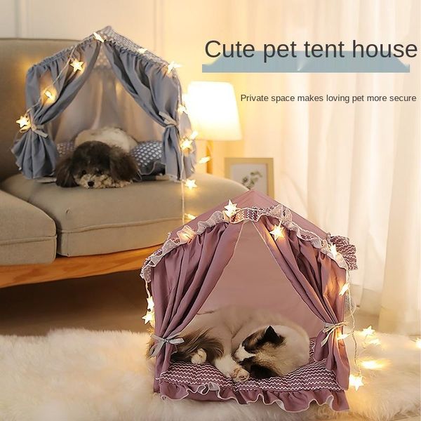

cat beds & furniture cat's nest four seasons general tent removable and washable small dog teddy deep sleep house princess bed