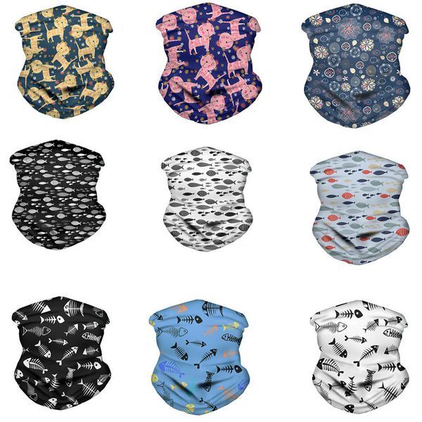 

fishbone personalized magic scarf 3d cute versatile fishing outdoor riding mask multifunctional sports