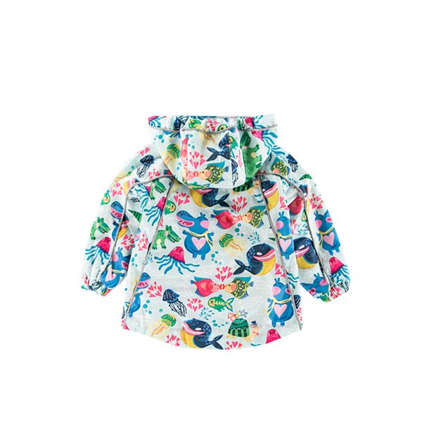 

baby jacket girls jackets spring autumn girls coat fashion floral printing kids clothes 90-130cm, Blue;gray