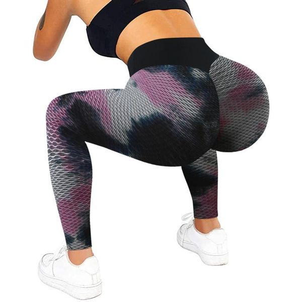 

yoga outfit women push up leggings ruched bulifting high waist pants tummy control stretchy workout textured booty tights
