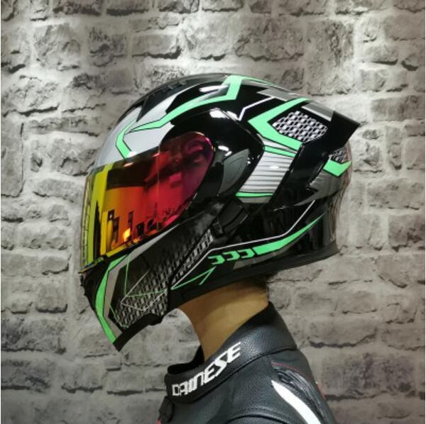 

asian motorcycle racing full helmet off-road forest road men and women four seasons downhill helmet titanium red mirror