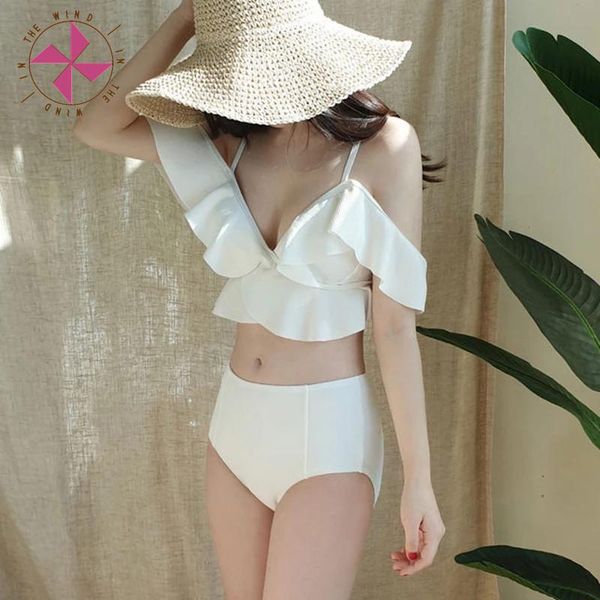 

in the wind 2021 high waist bikini swimwear women swimsuit push up bikinis bathing suit biquini ruffle summer one-piece suits