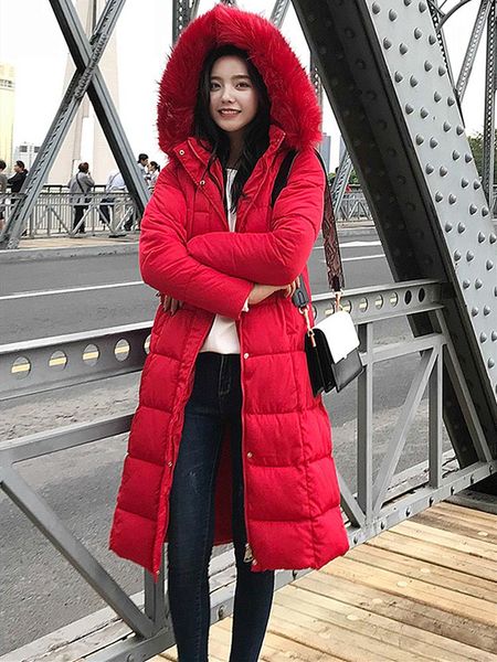 

women's trench coats winter fur collar cotton coat female long section 2021 loose casual wild clothing large size jacket, Tan;black