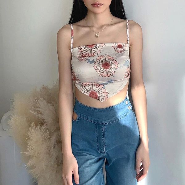 

european and american summer product fashion women's irregular umbilical exposed slim short camisole tanks & camis, White