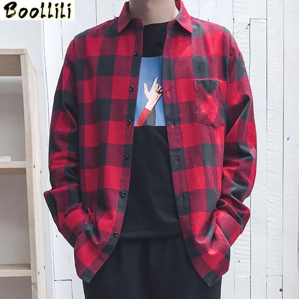 

men's casual shirts high qualit plaid spring autumn 2021 men fashion flannel long sleeved male business shirt brand clothes, White;black