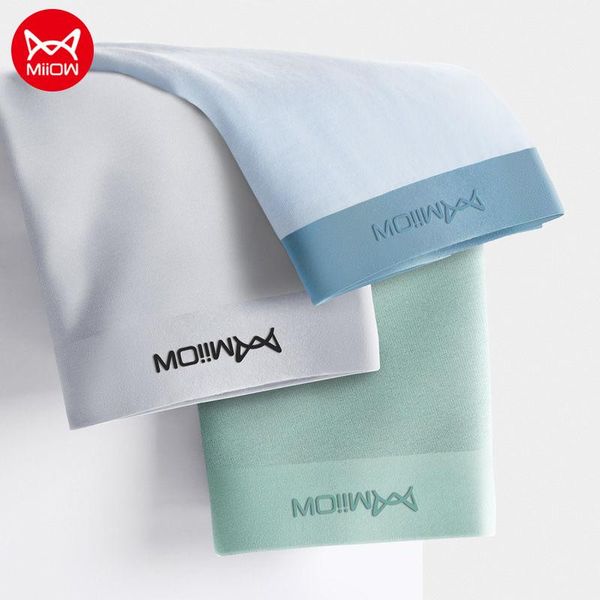 

underpants miiow original cotton seamless underwear for men graphene antibacterial anti-mite boxers breathable thin panties men's braga, Black;white