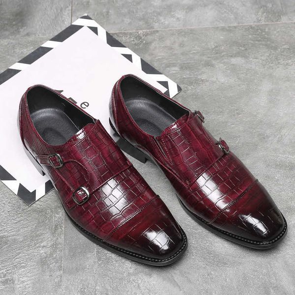 

elling classic luxury fashion business dress men shoes new leather homme suits footwear slip on formal male oxfords size 38-48 designer qual, Black