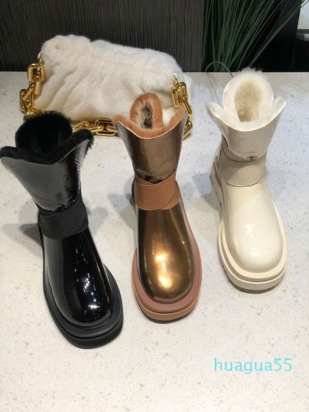 Moda bayanlar bot kış sıcak kürk tek bir kalın tabakalı kaymaz önyükleme açık kar ayakkabıları eversiyon saç fabrika üretim fiyatı
